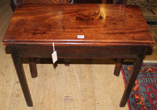 George III mahogany folding top tea table